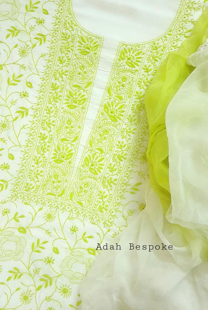 Premium Modal Cotton Suit ( Do Taar ) - Adah Chikankari