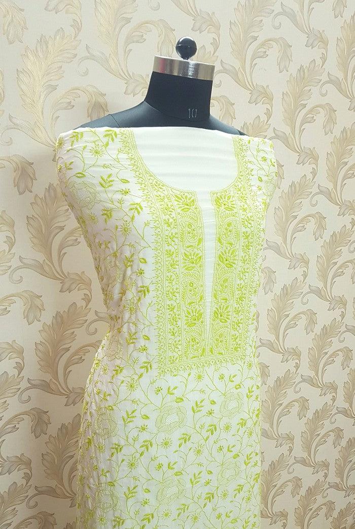 Premium Modal Cotton Suit ( Do Taar ) - Adah Chikankari