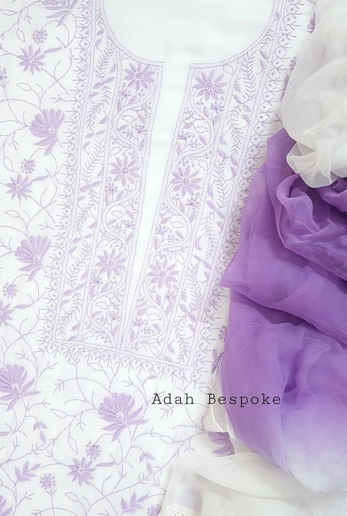 Premium Modal Cotton Suit ( Do Taar ) - Adah Chikankari