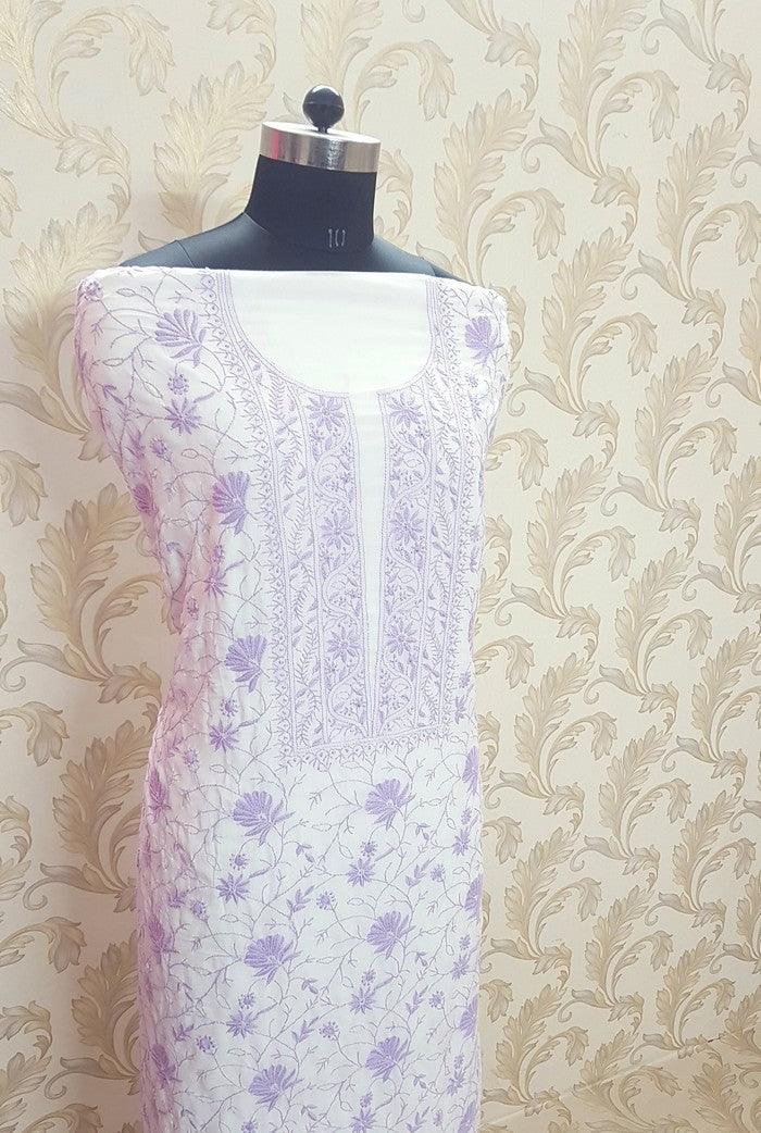 Premium Modal Cotton Suit ( Do Taar ) - Adah Chikankari