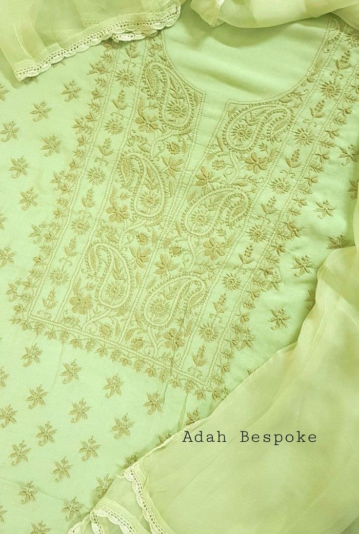 Premium Modal Cotton Suit ( Do Taar ) - Adah Chikankari