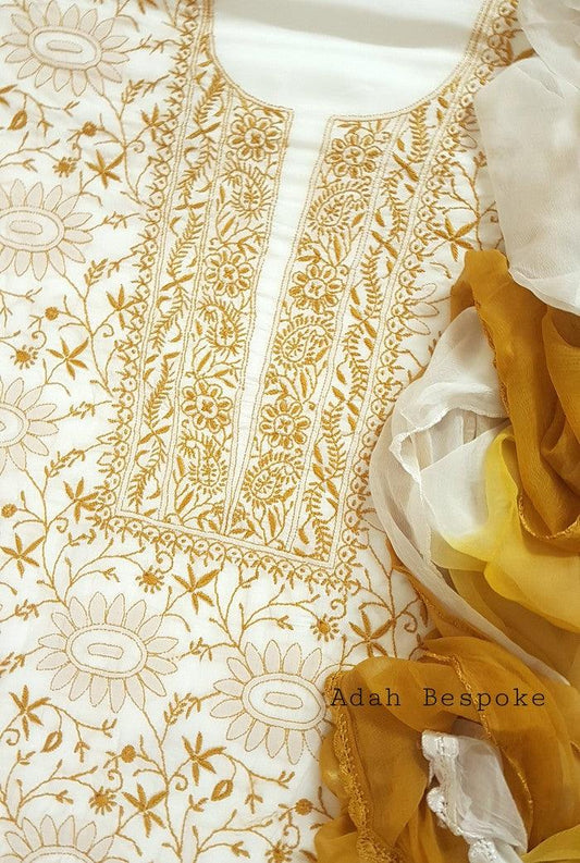 Premium Modal Cotton Suit ( Do Taar ) - Adah Chikankari