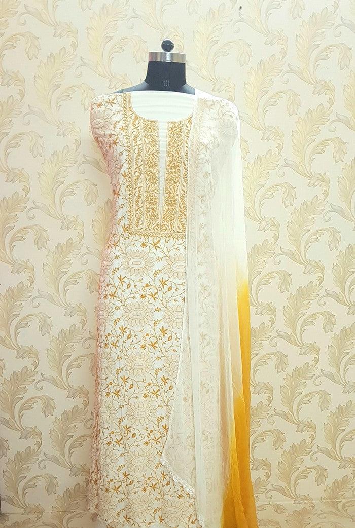 Premium Modal Cotton Suit ( Do Taar ) - Adah Chikankari