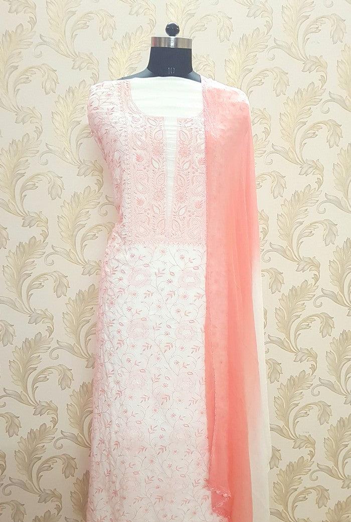 Premium Modal Cotton Suit ( Do Taar ) - Adah Chikankari
