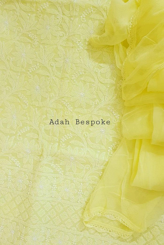 Chikankari Cotton Suit ( 3 Piece ) - Adah Chikankari