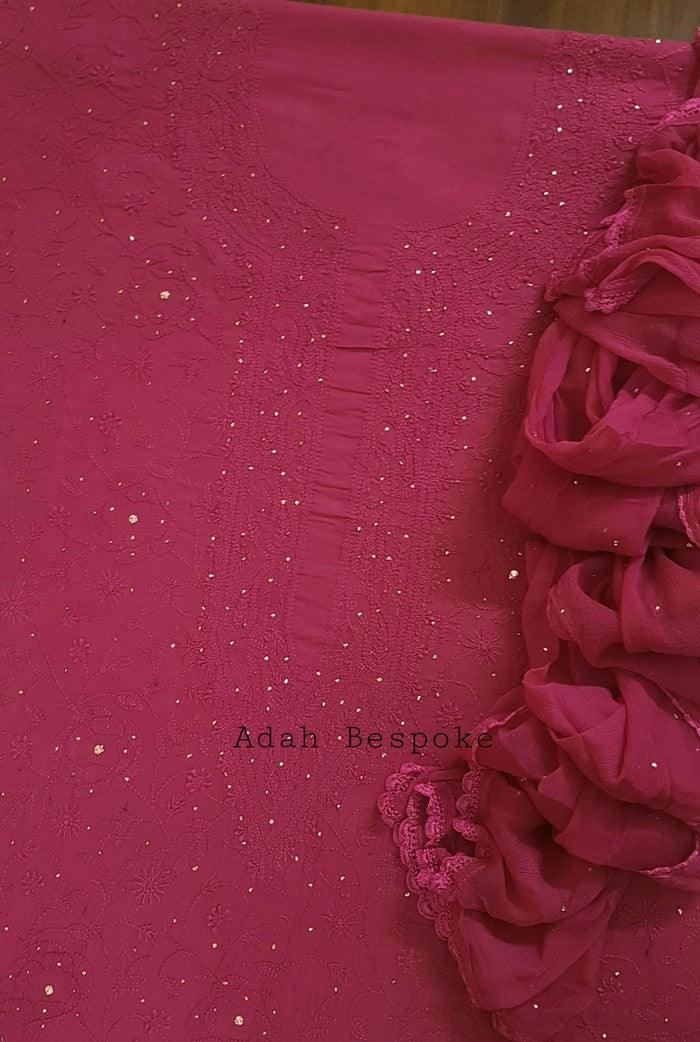 Chikankari Mulmul Full Suit ( 3 Piece ) - Adah Chikankari