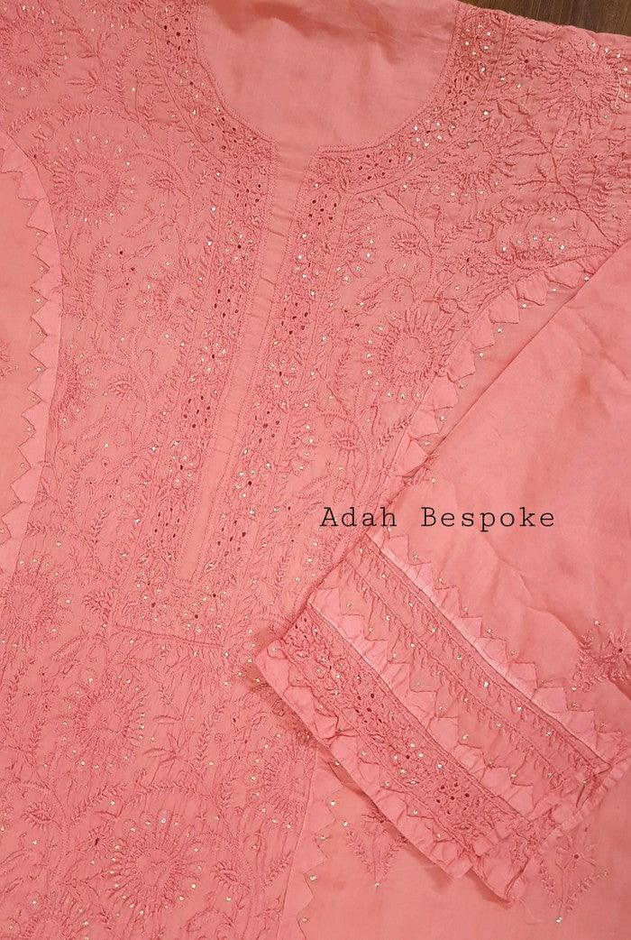 Chikankari Mulmul Set ( Do Taar ) - Adah Chikankari