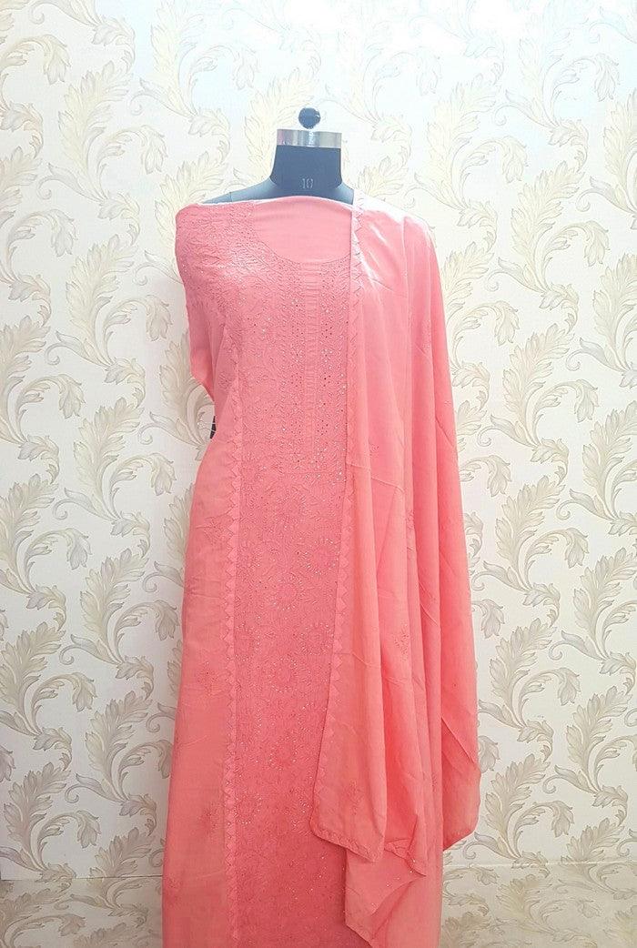 Chikankari Mulmul Set ( Do Taar ) - Adah Chikankari