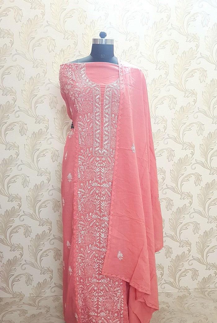 Chikankari Mulmul Set ( Do Taar ) - Adah Chikankari