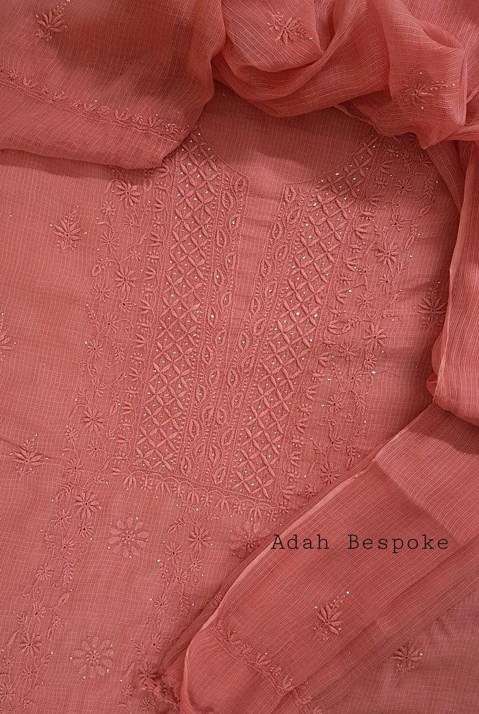 Chikankari Kota Suit - Adah Chikankari