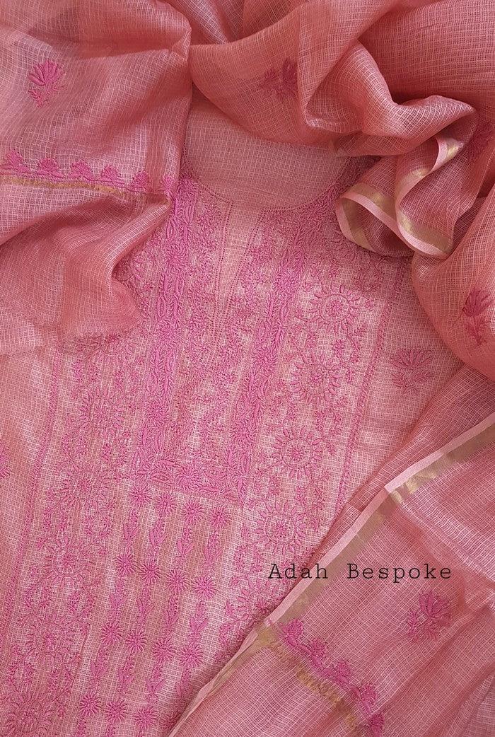 Chikankari Kota Suit ( Do Taar ) - Adah Chikankari