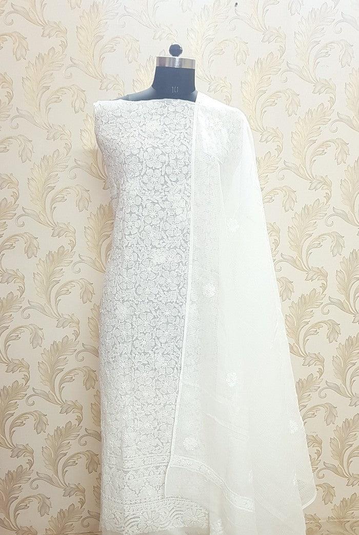 Chikankari Kota Cotton Suit ( 2 Piece ) - Adah Chikankari