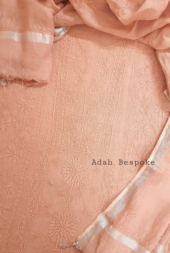 Chikankari Linen Suit ( Do Taar )
