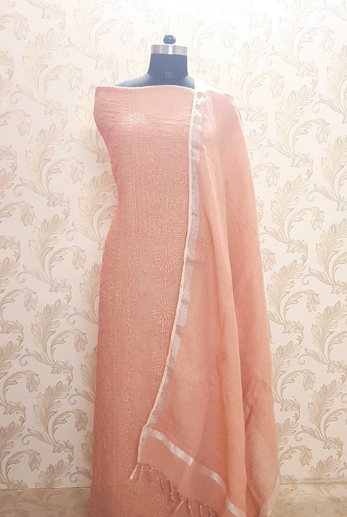 Chikankari Linen Suit ( Do Taar )