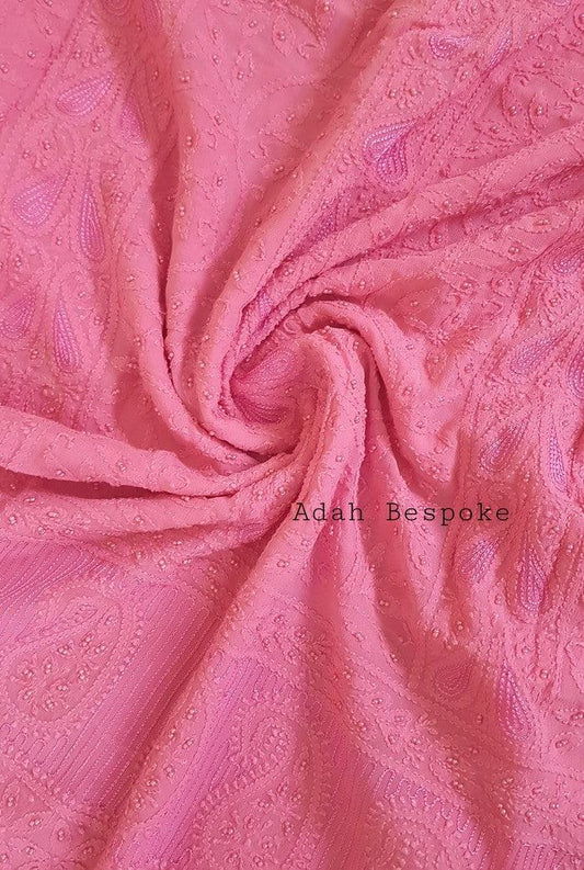 Chikankari Viscose Georgette Suit ( Pearl Work ) - Adah Chikankari