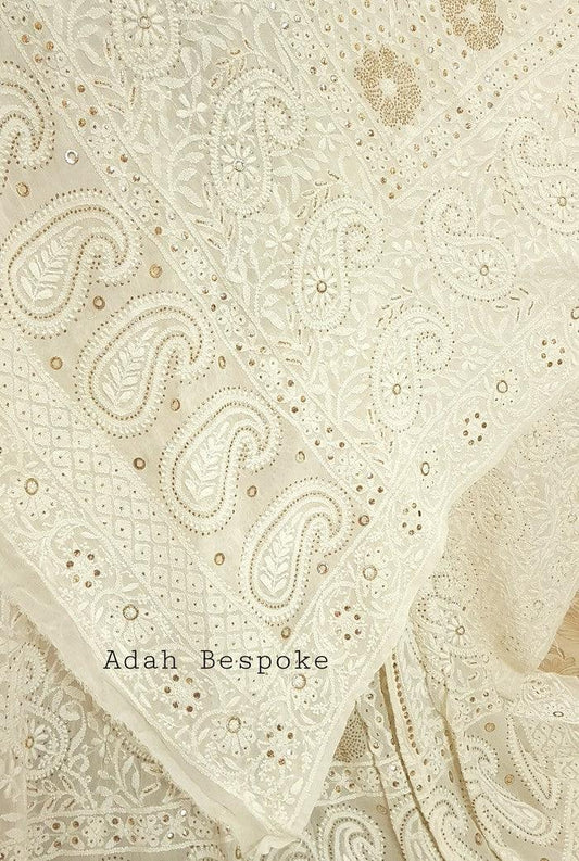 Pure Georgette Chikankari Lehenga - Adah Chikankari