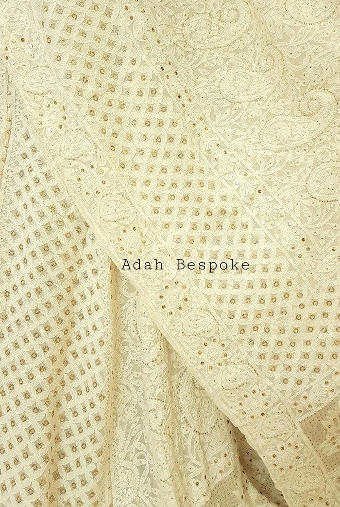 Pure Georgette Chikankari Lehenga - Adah Chikankari