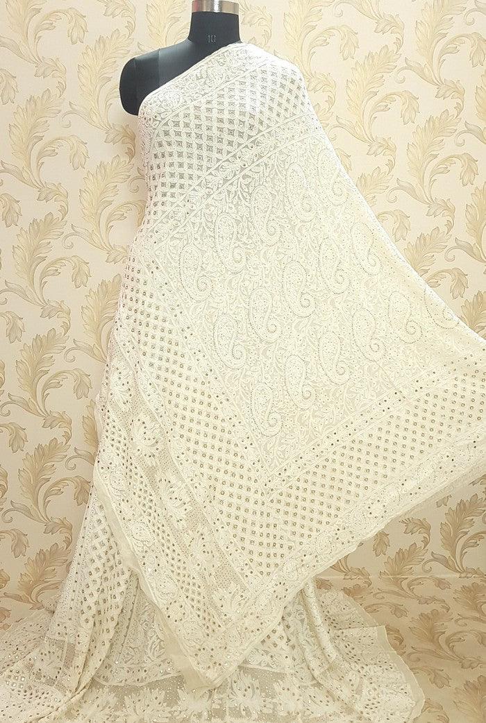 Pure Georgette Chikankari Lehenga - Adah Chikankari