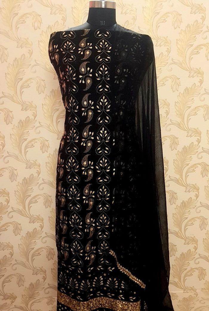 Chikankari Georgette Kurta Dupatta ( Gota Patti ) - Adah Chikankari
