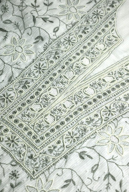 Chikankari Maheshwari Cotton Set ( Pearl Work ) - Adah Chikankari