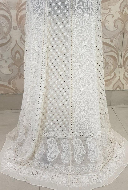 Pure Georgette Chikankari Lehenga - Adah Chikankari