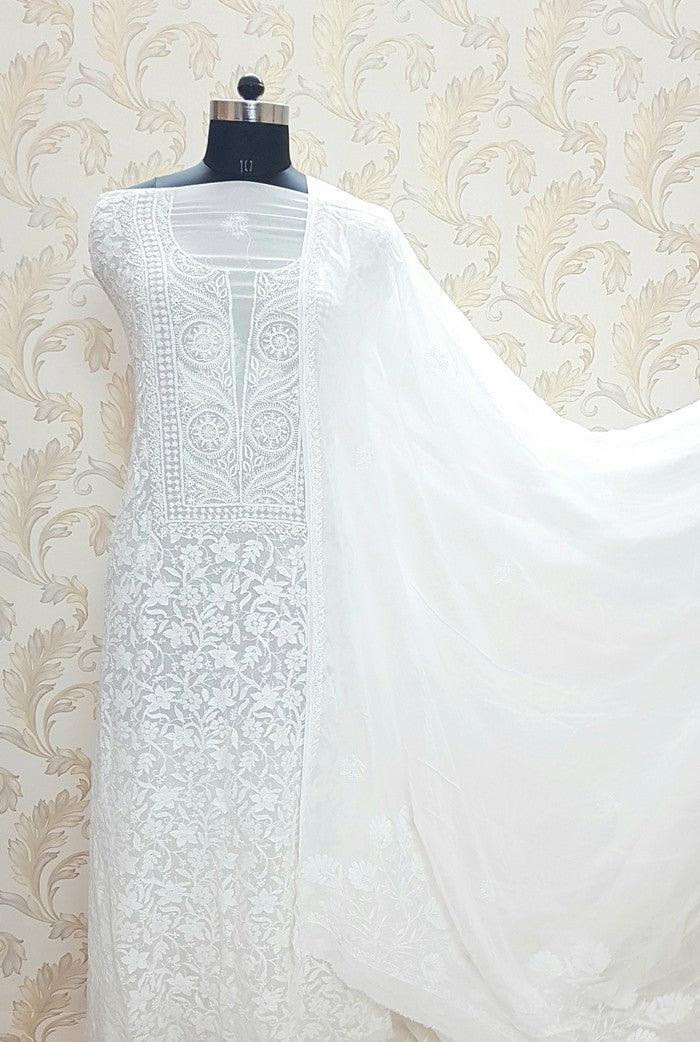 Chikankari Pure Georgette Suit ( Ek & Do Taar ) Chikankari Pure Georgette Suit ( Ek & Do Taar )