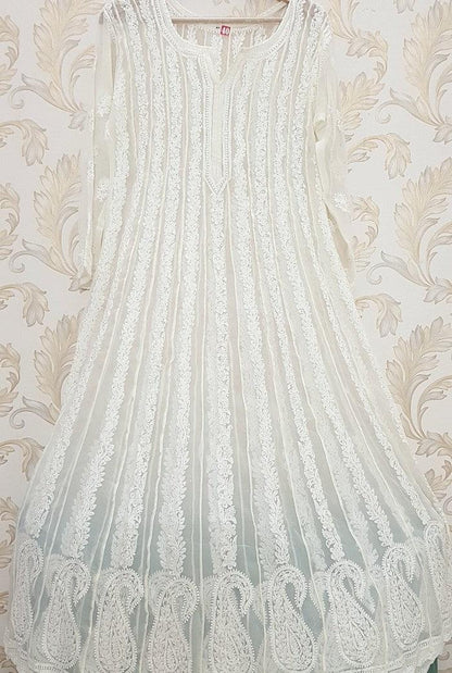 Chikankari Semi Georgette Anarkali - Adah Chikankari