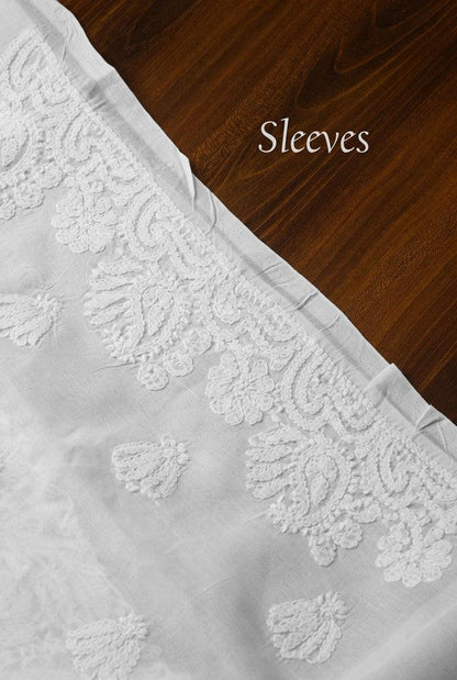 Chikankari Cotton Kurta ( Unstitched ) - Adah Chikankari