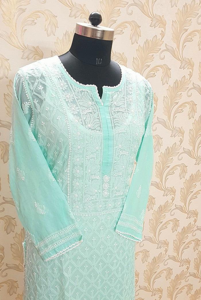 Chikankari Cotton Kurta - Adah Chikankari