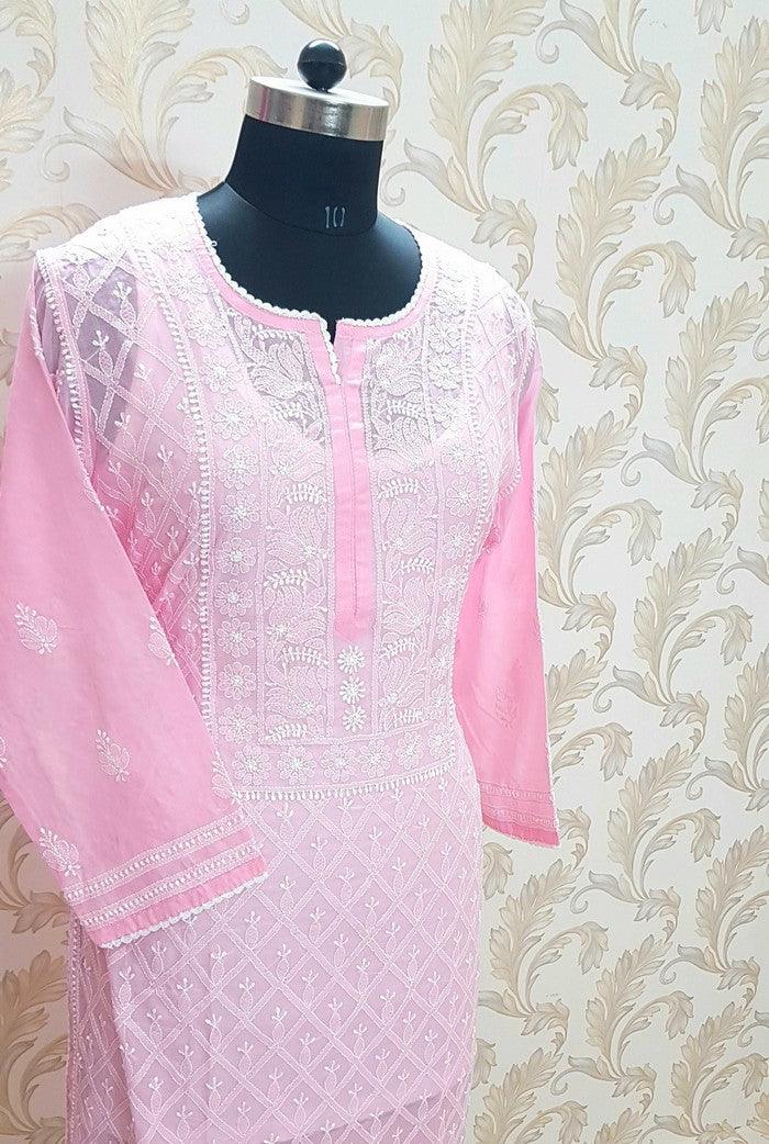 Chikankari Cotton Kurta - Adah Chikankari