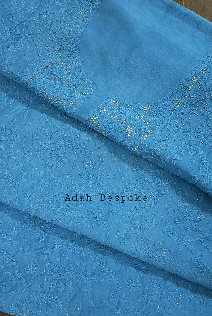 Chikankari Chanderi Silk Suits ( Kurta & Dupatta ) - Adah Chikankari