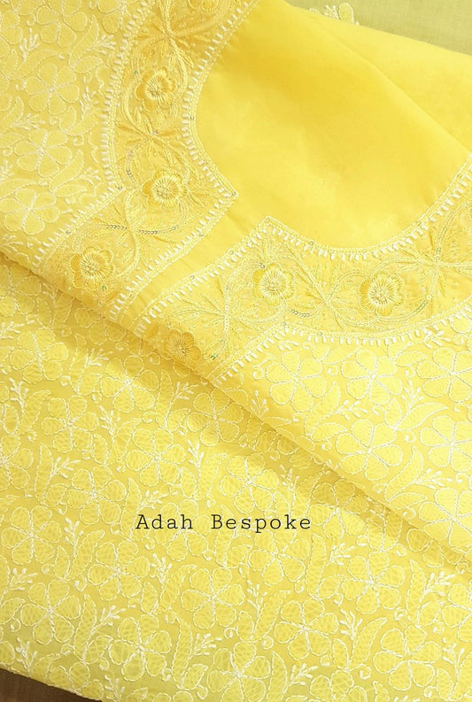 Chikankari Cotton Kurta ( Parsi Work )