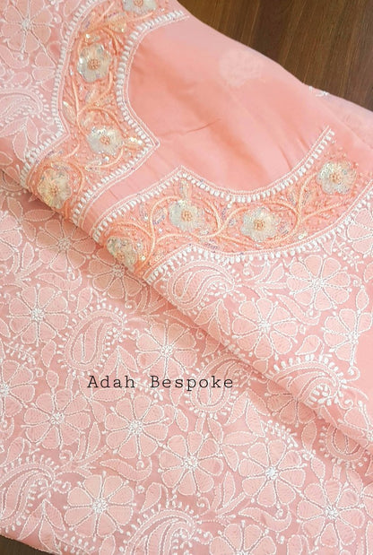 Chikankari Cotton Kurta ( Parsi Work )