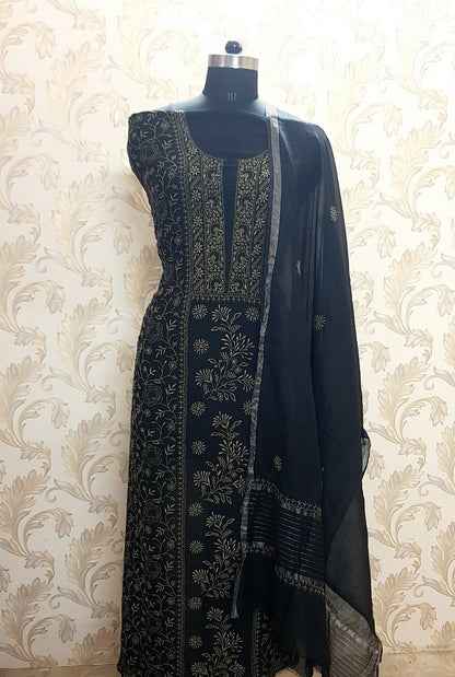 Chikankari Mul Chanderi Suit