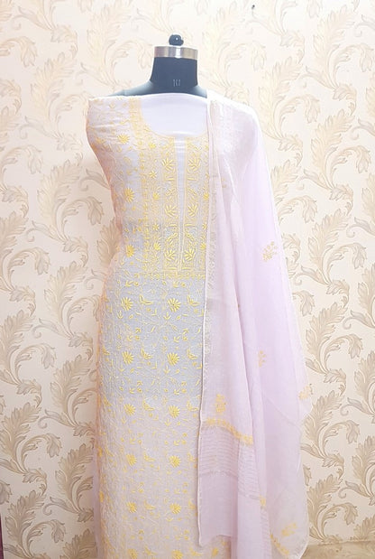 Chikankari Mul Chanderi Suit