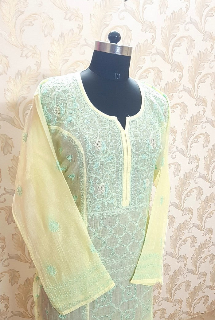 Chikankari Mul Chanderi Suit