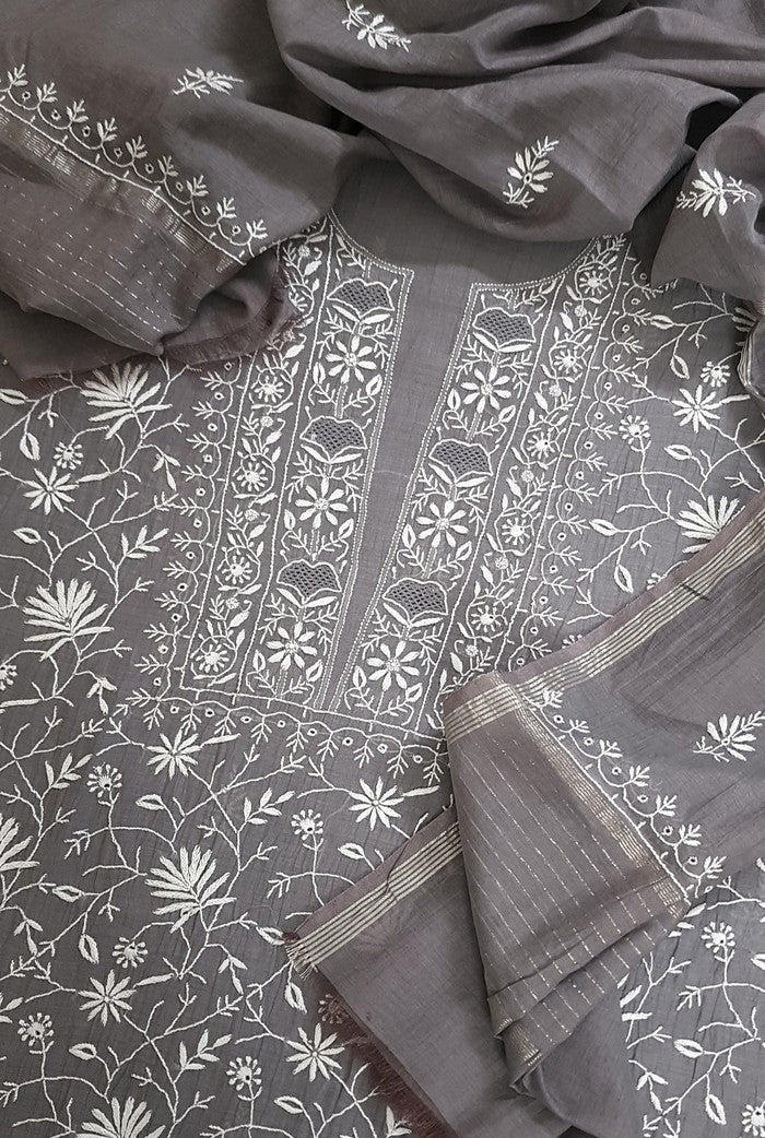 Chikankari Mul Chanderi Suit