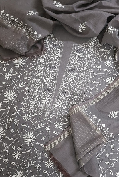 Chikankari Mul Chanderi Suit