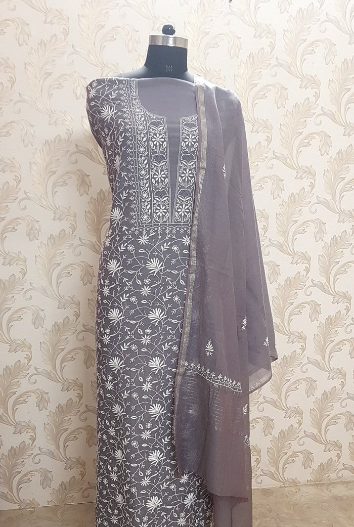 Chikankari Mul Chanderi Suit