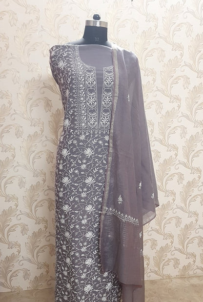 Chikankari Mul Chanderi Suit