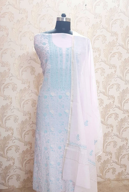 Chikankari Mul Chanderi Suit
