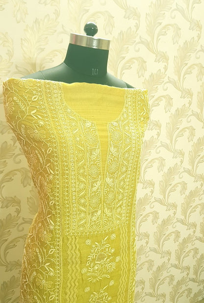 Chikankari Khadi Silk Set ( Do Taar )