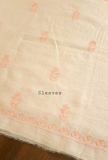 Chikankari Moonga Silk Set ( Do Taar )