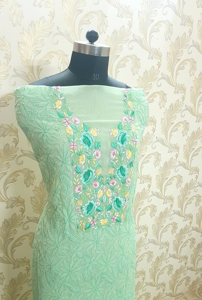 Chikankari Georgette Suit ( Parsi Work )