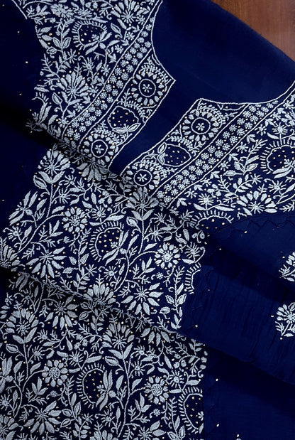 Chikankari Chanderi Designer Suit