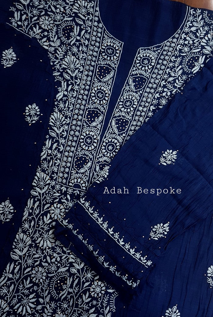 Chikankari Chanderi Designer Suit