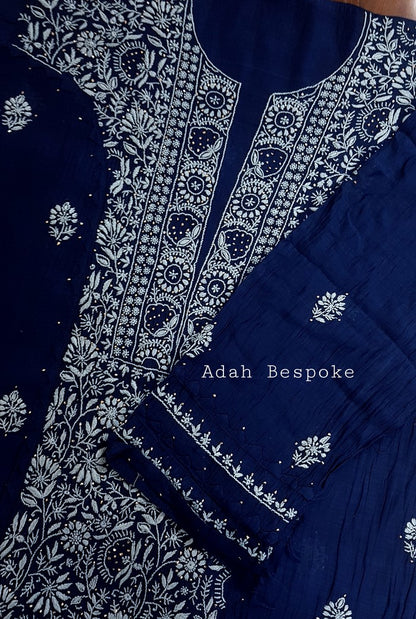 Chikankari Chanderi Designer Suit