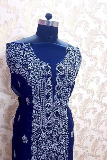 Chikankari Chanderi Designer Suit