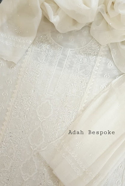 Chikankari Mul Chanderi Suit ( Sequins )