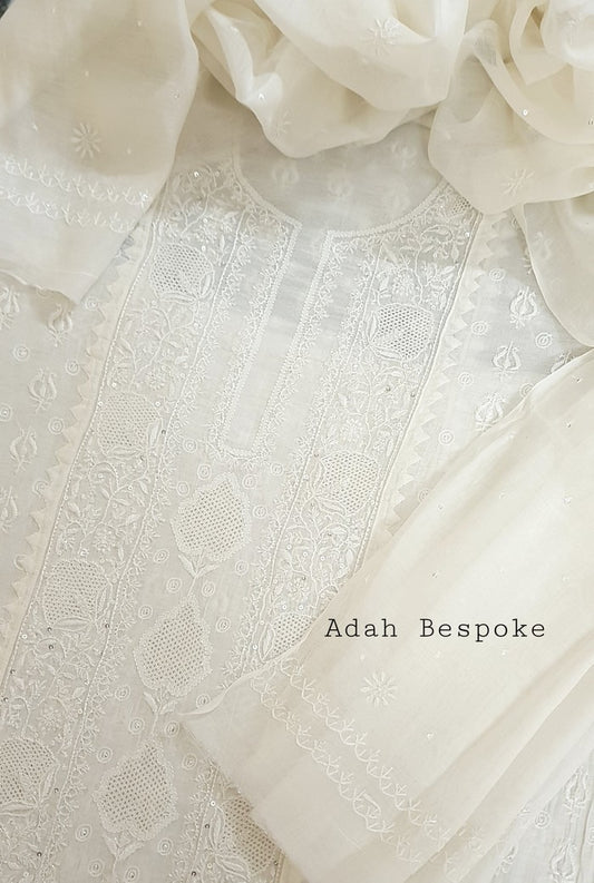 Chikankari Mul Chanderi Suit ( Sequins )